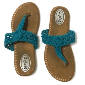 Stevies Macrame Thong Sandals Flip Flops Size 5/6